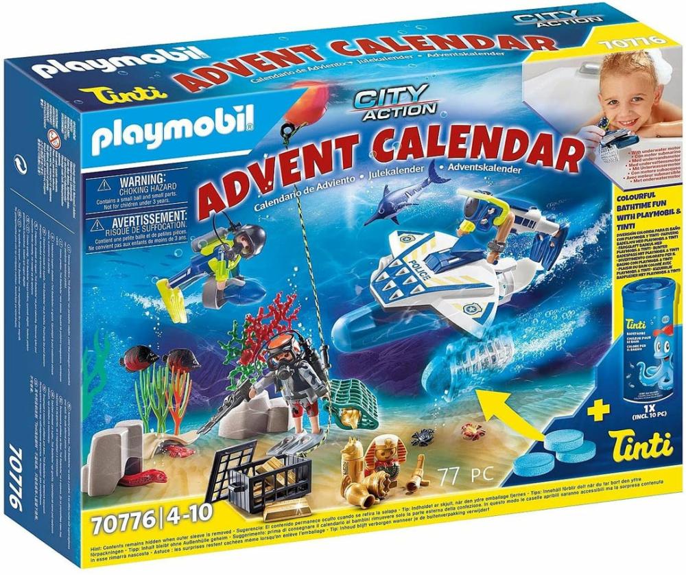 Advent Calendars |  70776 City Action Police Diving Mission Advent Calendar With Colour-Changing Bath Fizzers Advent Calendars Advent Calendars