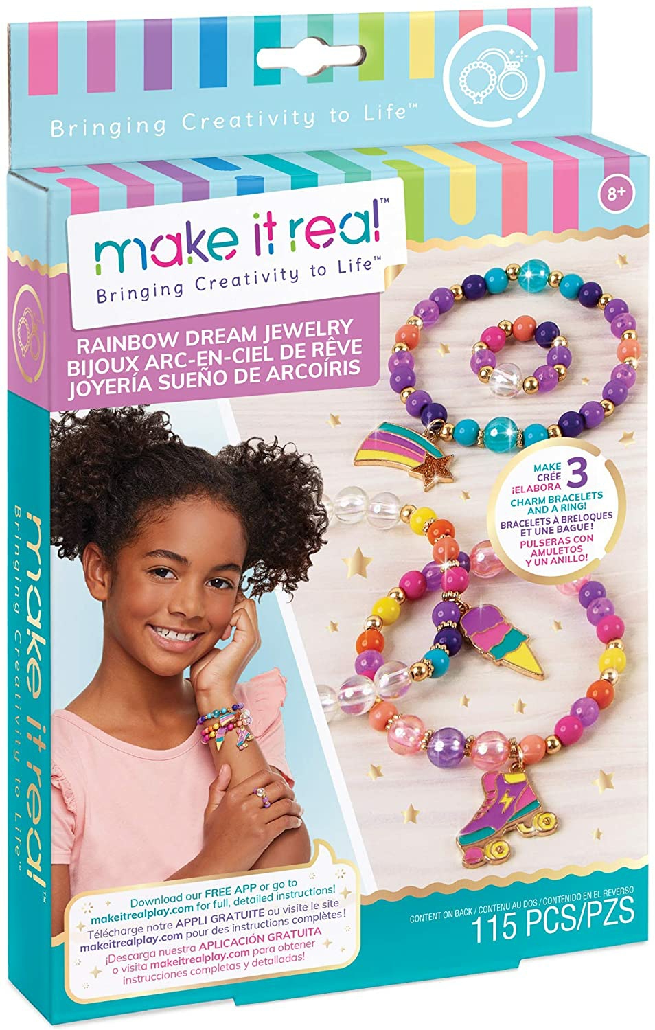 Arts & Crafts |  Rainbow Dream Jewelry Diy Charm Bracelet Making Kit For Girls Arts & Crafts Arts & Crafts