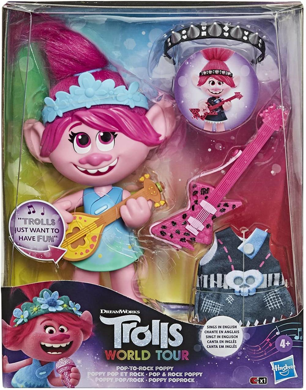 Electronic Toys |  Dreamworks Trolls World Tour Pop-To-Rock Poppy Singing Doll With 2 Different Looks And Sounds Electronic Toys Electronic Toys