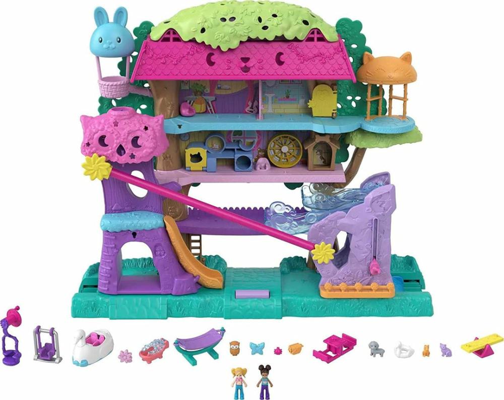 Playsets & Building |  Pollyville Pet Adventure Treehouse, 5 Floors, 15+ Play Pieces: 2 Do Playsets & Building Playsets & Building